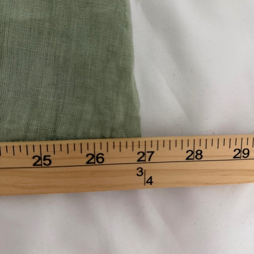 Terzo Millennio Minimalist Sage Green 100% Linen Midi Dress Made in Italy Size M - Picture 10 of 12